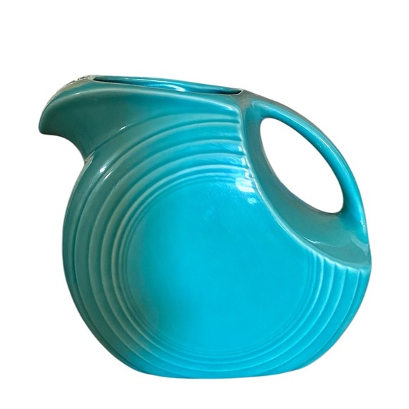 Vintage Fiesta Turquoise Disk Pitcher Fiesta Ware 7” - Picture 2 of 14